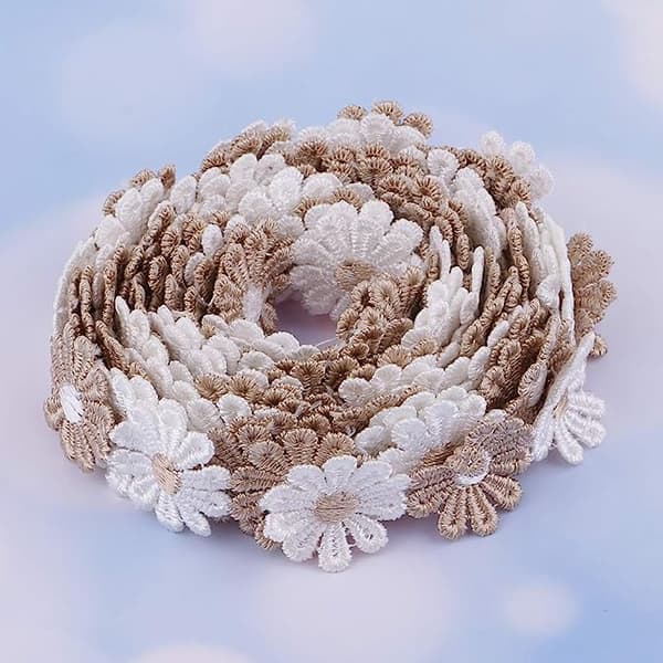 15 meter/pose blonder blomst brodert blonder