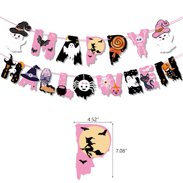 Halloween-tema festpynt ballongsett med gresskar, banner, ballonger, kaketopper festartikler for barn
