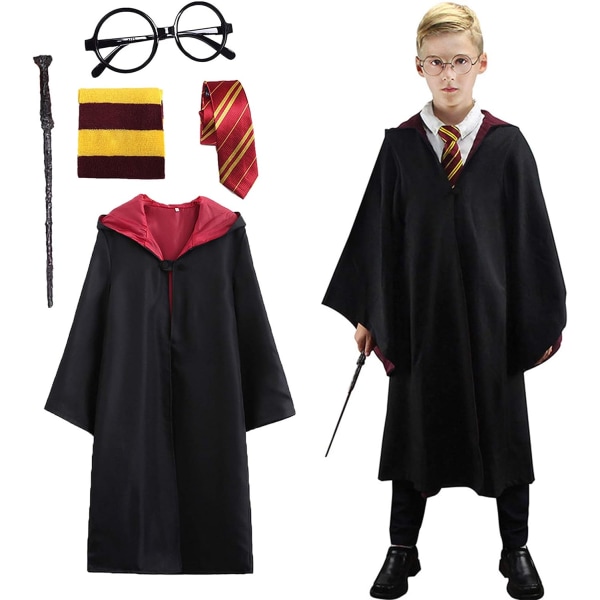 Halloween troldmand kostume, troldmandskåbe med slips 125