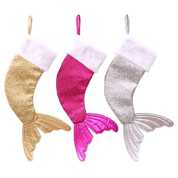 Glitter Fishtail Jule Strømpebånd Dekorasjon Jul
