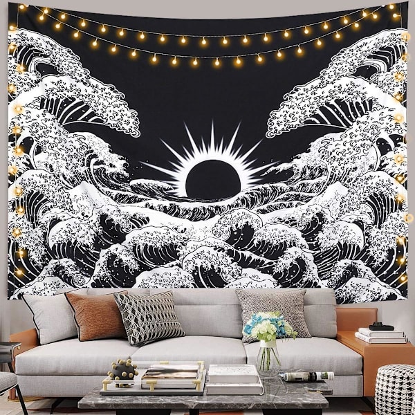 Aaltojen ja auringonlaskun mandala -seinävaate A 150*130cm