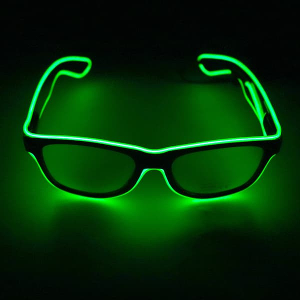 Valoisa lasit, LED EL Wire Neon Light Goggles Glowing Mask, S