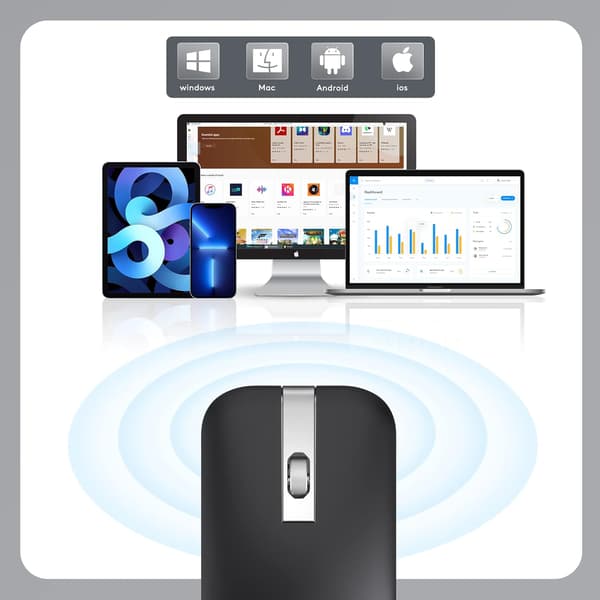 Bluetooth trådløs bueformet mus lademus for MacBook Pro Nano