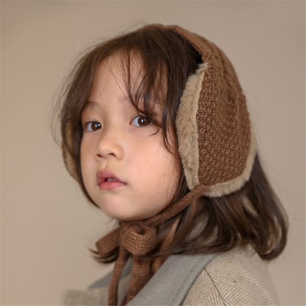 2-Piece Children's Warm Earmuffs Thickened Plush Earmuffs Knitti