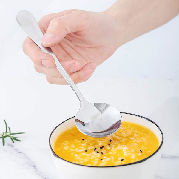Keramiske suppe skjeer, asiatiske 6 stykker japanske hvite små appetittvekkere