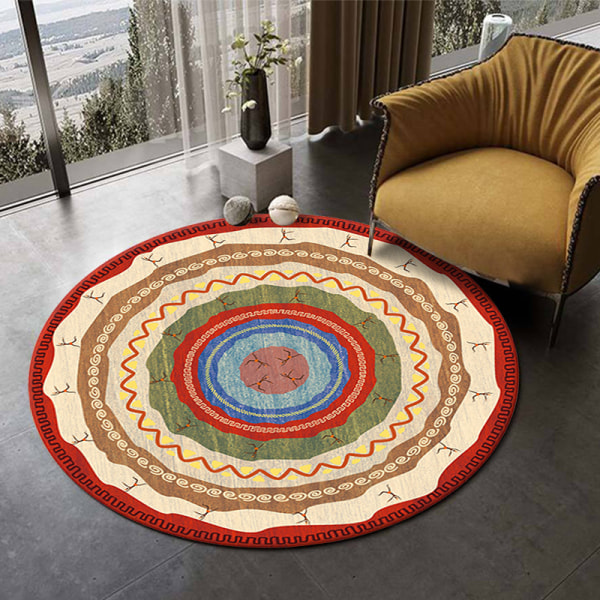 Maskintvättbar rund matta i bohemisk kristall - Style 3 120*120cm