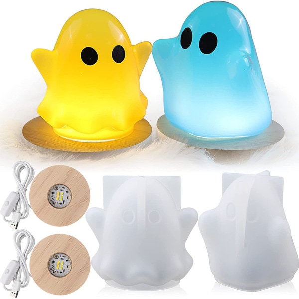 2 stk. Ghost Resin Molds, Halloween Ghost Siliciumforme til DIY,