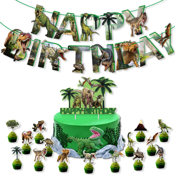 Dinosaurie tema grattis på födelsedagen fest dekorationer set