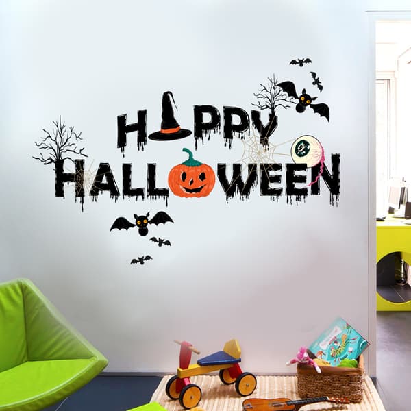 2 stk Halloween edderkopp gresskar dekorative klistremerker
