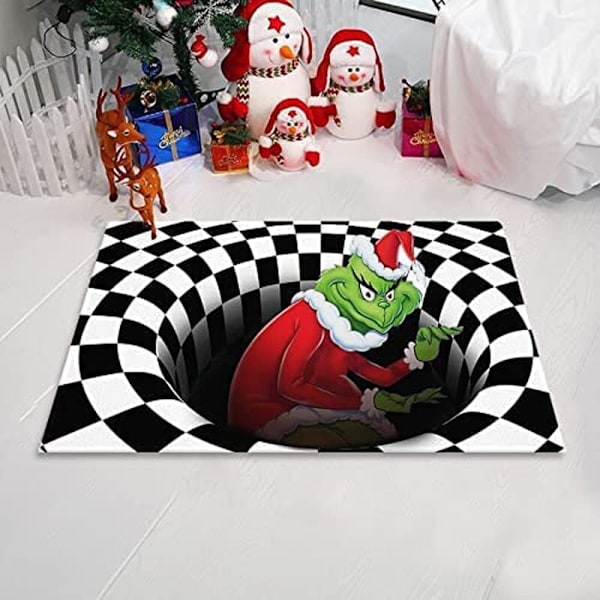 Illusion Dørmåtte, Skridsikker Dørmåtte Juledekoration, 3D Visu