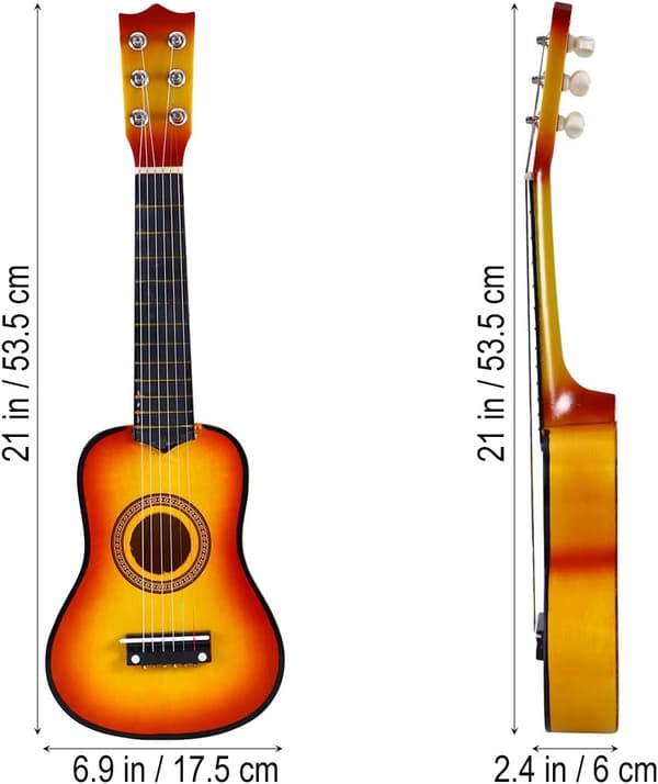 Barnens Akustiska Gitarr 21 Tum Gitarr Liten Akustisk Gitarr för Nybörjare 6-Strängad Trägitarr Ukulele för Nybörjare - Träfärg