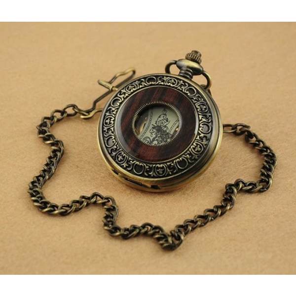 1 stk. Herre Mekanisk Lommeur med Håndopptrekk Vintage Steampunk W