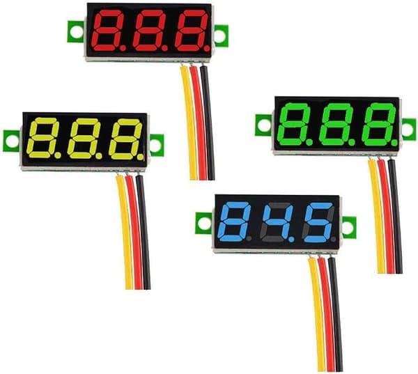 4 stk. Mini Voltmeter, Digital DC Voltmeter 0,28 tommer, 0-100V DC P