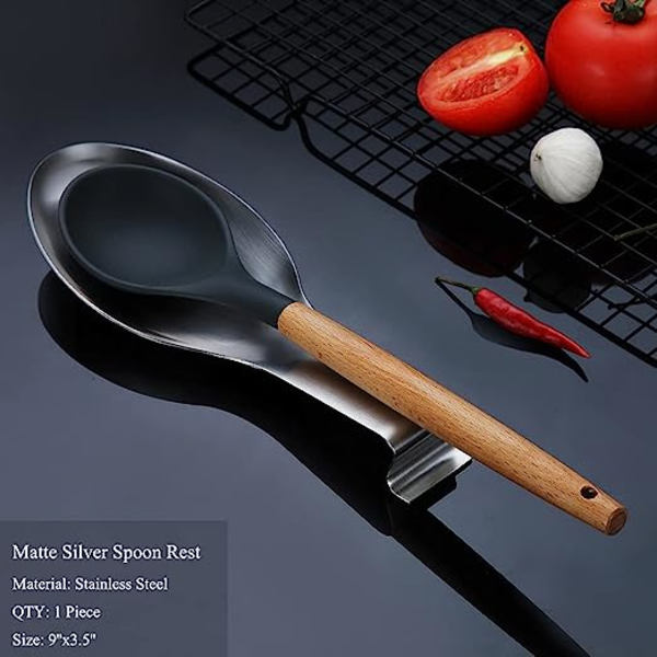 Matt Silver Skedslev, (1PC-9,5 tum) Rostfritt stål Skedslev H