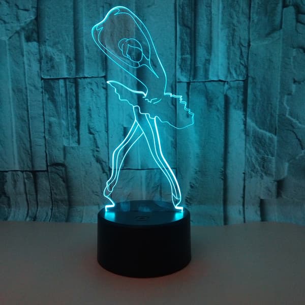 Ballet 3D Lys 7 Farve Touch Lys Stereoskopisk 3D Vision Lys