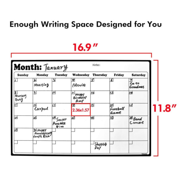 Whiteboard-kalender för kylskåpsplanerare