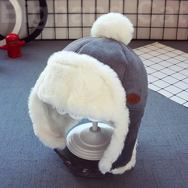 Vinter Baby Hat Plysch Lei Feng Hat Barnens Mocka Öronskydd