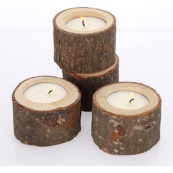 10 stk. personlige træ-tealight-holdere til bryllupscenterp