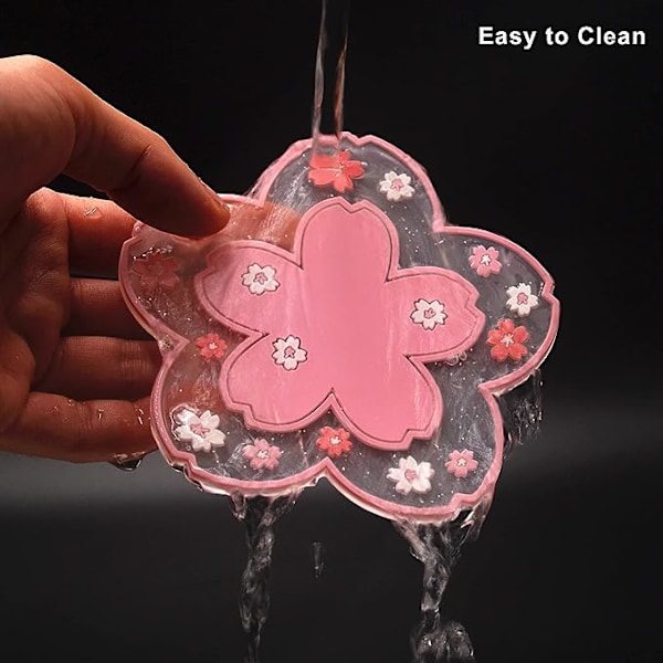 4 st Sakura Cup Coasters, söta rosa Macrame Drink Coasters, Funn