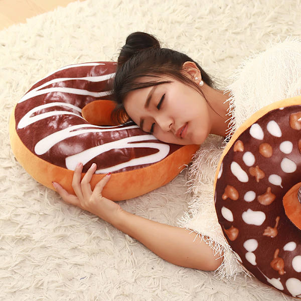 Rund bak Donut formad fylld kudde plysch kudde figur Offi