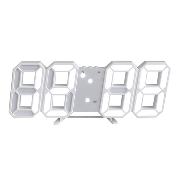 1 st 3D LED digital väggklocka liten väckarklocka fjärrkontroll