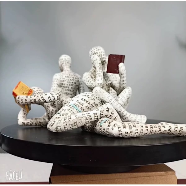 Hemdekor Pulp Reading Staty Kvinnlig Tänkare Staty Skulptur A
