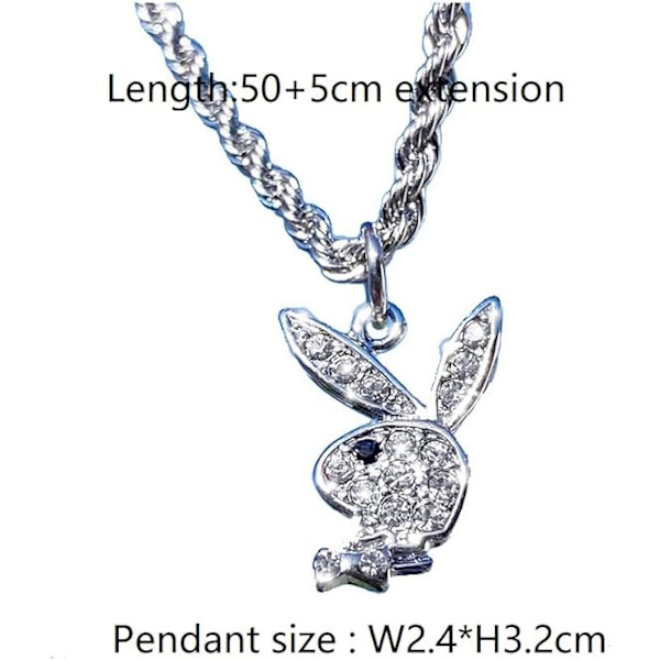 Stor kanin halskjede kanin anheng choker halskjede statement lang