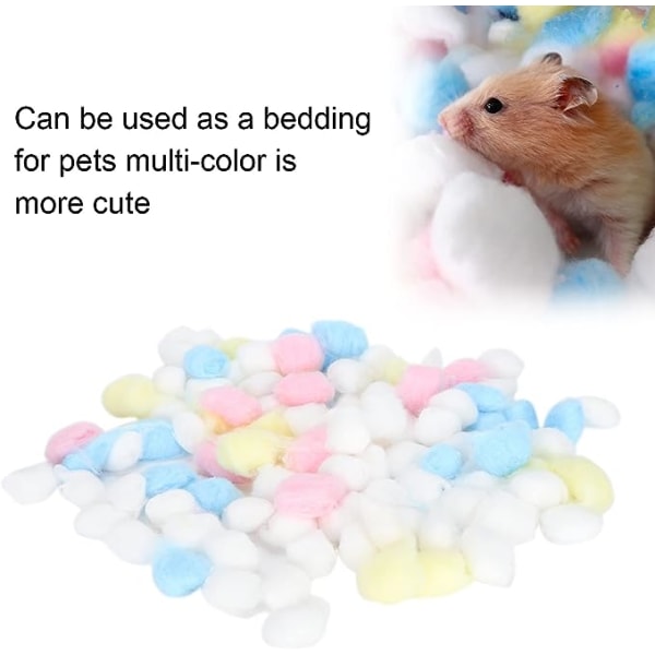 500-pack bomullsbollar för hamster, färgglad naturlig bomullsfyllning