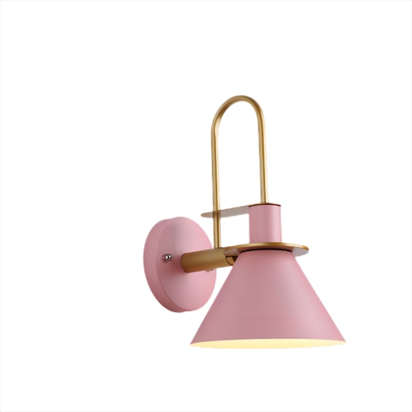Enkel væglampe til stuen Kreativ baggrundsvæg Ganglampe Nordisk Macaron Personlighed Soveværelse Sengelampe (Pink)