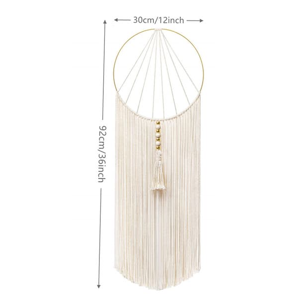 Sæt med 2 Macrame vævede Boho vægdekorationer Bohemian Chic Dekoration