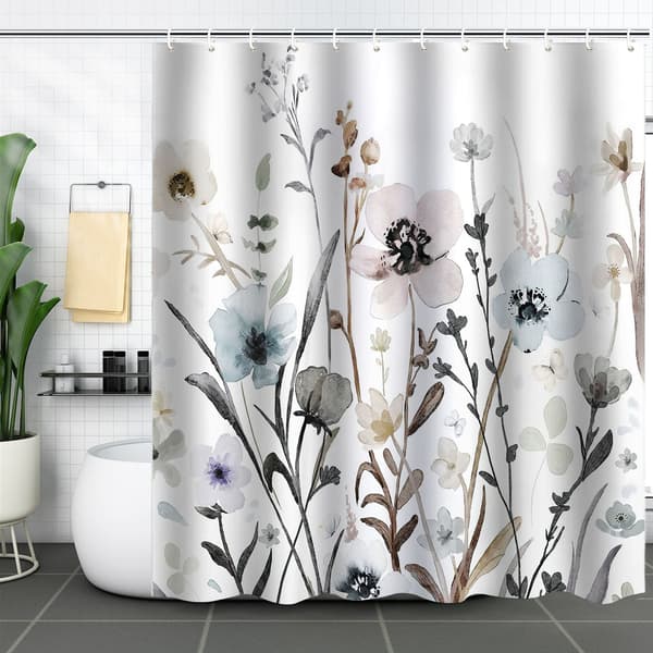 Växt blomma Ben duschdraperi med 12 krokar 180*180cm