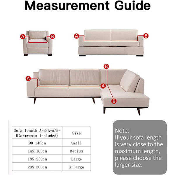 Elastisk trykt sofaovertrekk med samme putetrekk X-Large