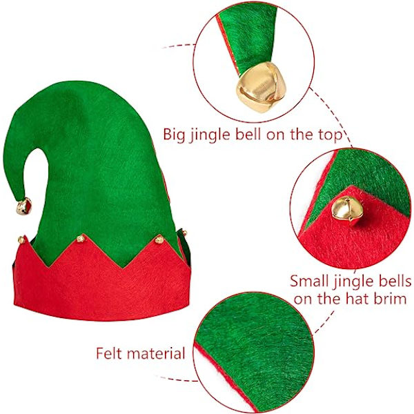 1 Pakke Filt Julealv Lue - Julefest Kostyme for Gave