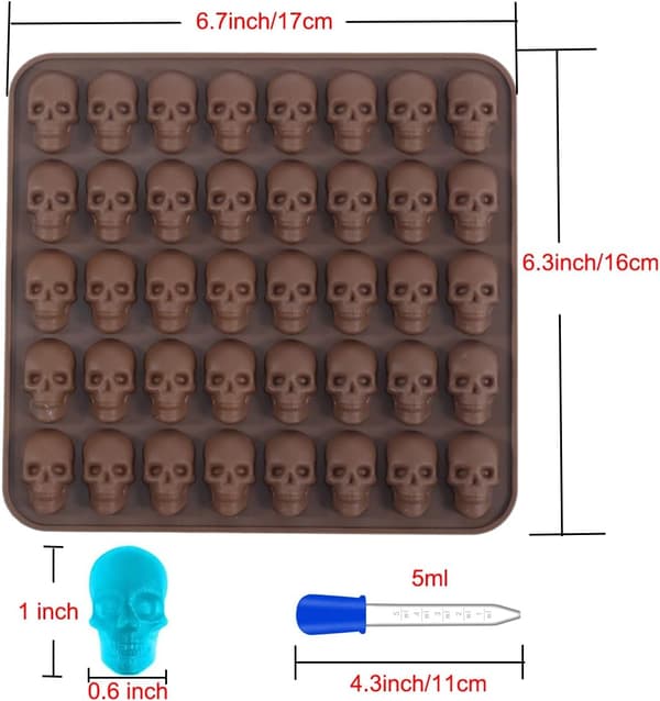 Gummyformar, Gummy Skull Candy Silikonformar, 2-pack med 40 Non