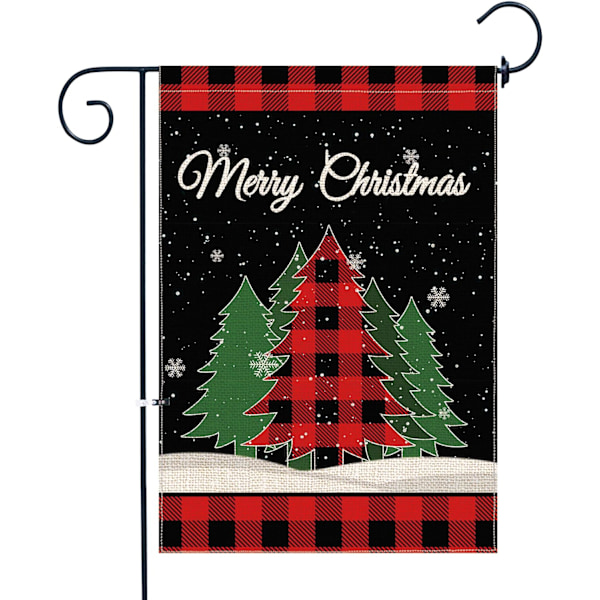 Jul Træ Have Flag 12x18 Tommer Dobbeltsidet Lille Vinter