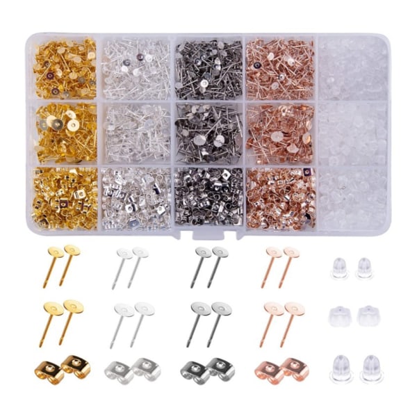 2600 pcs Earring Studs Stainless for Earring Making