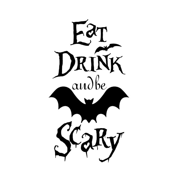 Kurpitsa Halloween Lepakko Tarrat Seinätarra Lainaukset Syö Juo ja B