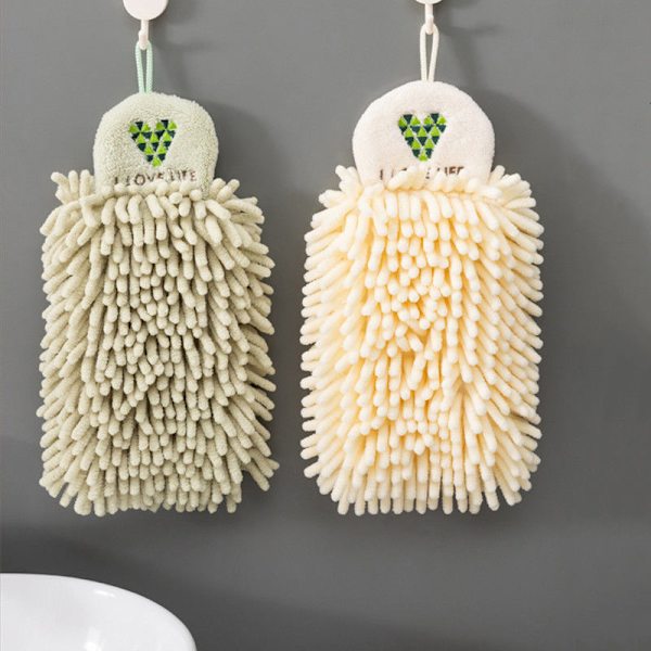 Chenille håndklæder med ophængningsløkker, bløde absorberende mikrofiber