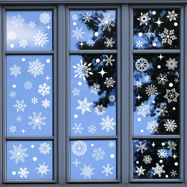 Fönsterklistermärken - 9 fantastiska snöflinga dekorativa statiska Cling S
