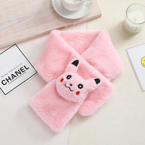 2 gule Pikachu varme skjerf for barn og barn