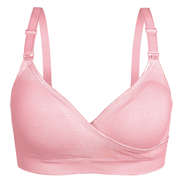 Svangerskaps- og amme-BH med frontåpning og knappelukking - Rosa XL