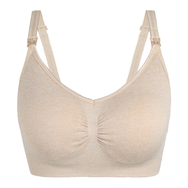 Maternity front open buckle plus size amningsbehå - Hudfärg L