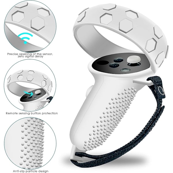 6PCS För Oculus Quest 2 Controller Silikonfodral White