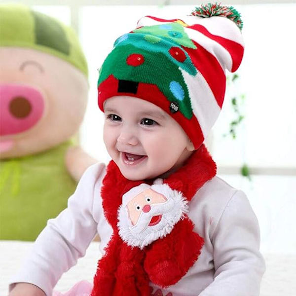LED-upplysta julhattar Xmas Santa Ugly Hat Beanies 10 Färg