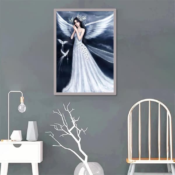 DIY 5D Diamantmaleri Hvit Fe Kostyme Voksen Diamantmaleri