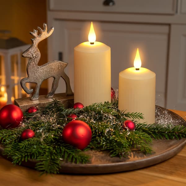 2 oppladbare flammeløse LED-lys med timer og vanntett funksjon for hjemmedekorasjon, jul, bryllup
