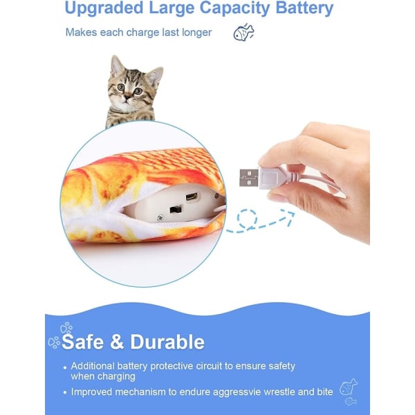 Floppy Fish Cat Toy, Oppgradert Dansende Fisk for Små Hunder, Reali