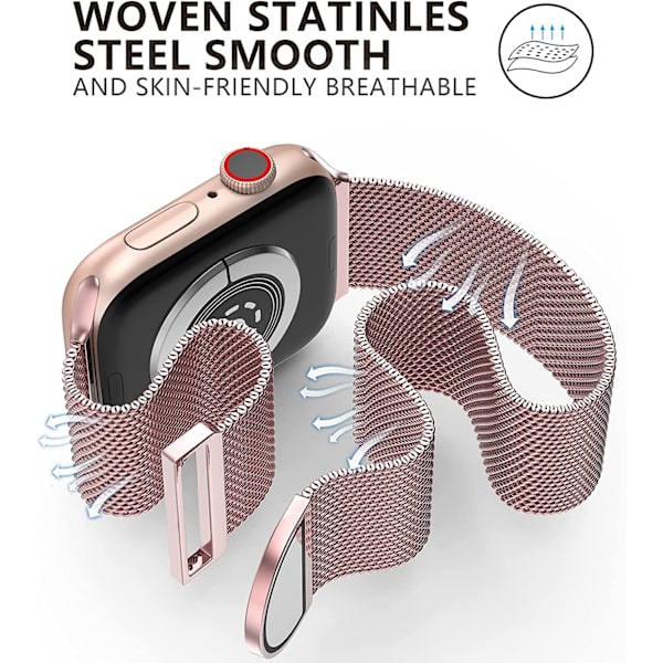 Apple Watch-rem for serie SE 7 6 5 4 3 2 1 38-45mm for kvinner og menn 38-41mm