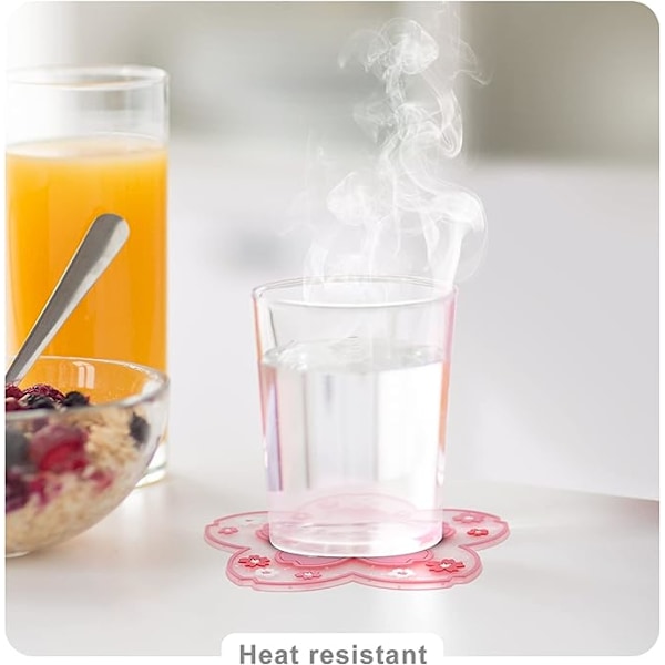 4 st Sakura Cup Coasters, söta rosa Macrame Drink Coasters, Funn