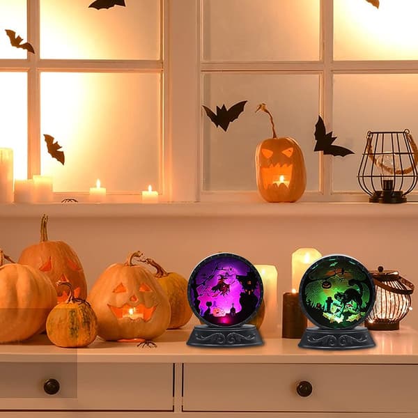 2 Halloween-lykter Halloween-dekorasjon LED-nattlys